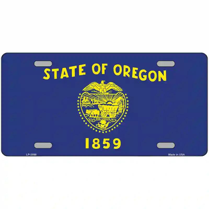 Oregon State Flag Metal Novelty License Plate 12" x 6" (LP)