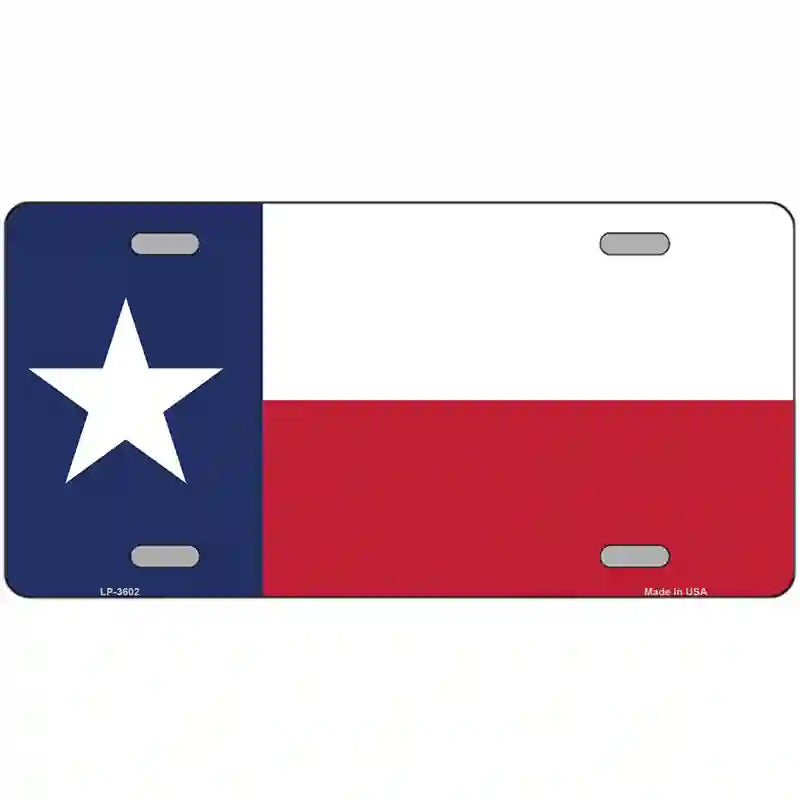 Texas State Flag Metal Novelty License Plate 12" x 6" (LP)