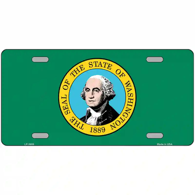 Washington State Flag Metal Novelty License Plate 12" x 6" (LP)