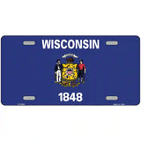 Wisconsin State Flag Metal Novelty License Plate 12" x 6" (LP)