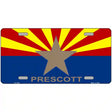 Prescott Arizona State Flag Metal Novelty License Plate 12" x 6" (LP)