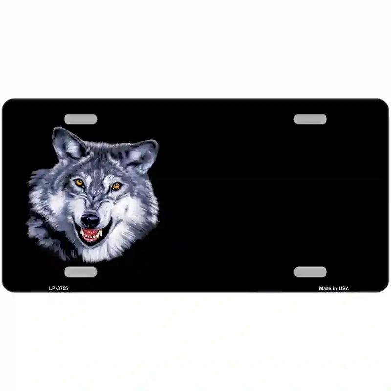 Wolf Offset Metal Novelty License Plate 12" x 6" (LP)