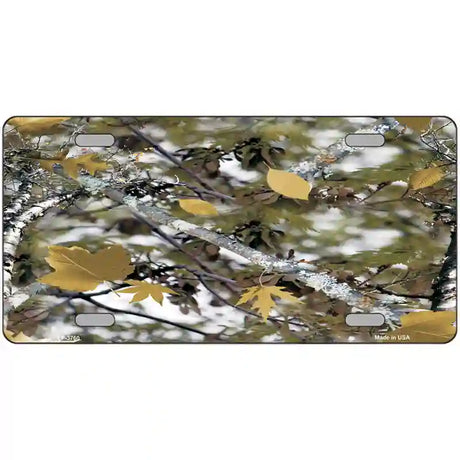 Real Leaf Camouflage Metal Novelty License Plate 12" x 6" (LP)