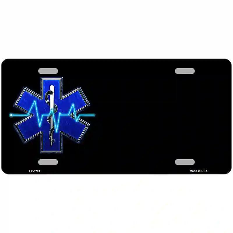 Medical Rescue Logo Offset Metal Novelty License Plate 12" x 6" (LP)
