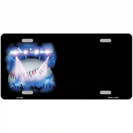 Baseball Game Offset Metal Novelty License Plate 12" x 6" (LP)