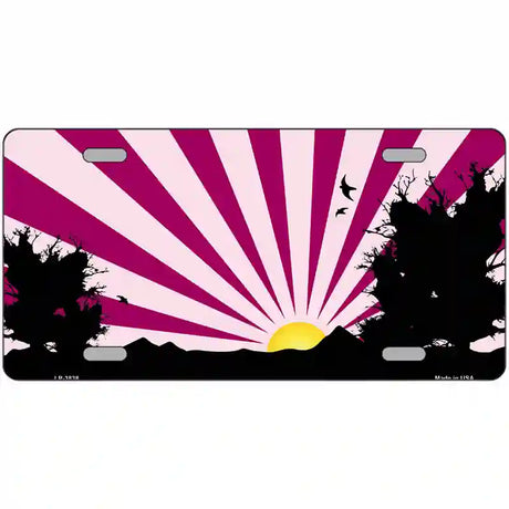 Southwest Pink Sunset Metal Novelty License Plate 12" x 6" (LP)