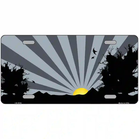 Southwest Gray Sunset Metal Novelty License Plate 12" x 6" (LP)