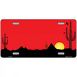 Southwest Cactus Sunrise Red Metal Novelty License Plate 12" x 6" (LP)