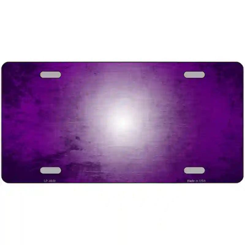 Purple White Fade Scratched License Plate Metal Novelty 12" x 6" (LP)