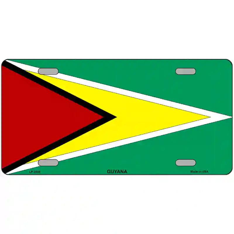 Guyana Flag Metal Novelty License Plate 12" x 6" (LP)