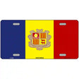 Andorra Flag Metal Novelty License Plate 12" x 6" (LP)