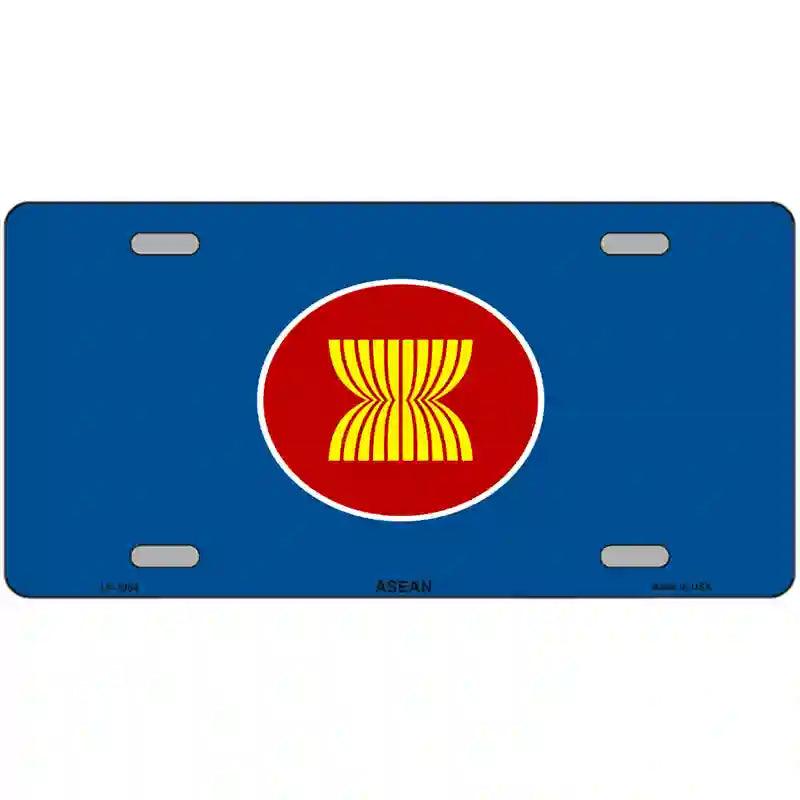 Asean Flag Metal Novelty License Plate 12" x 6" (LP)