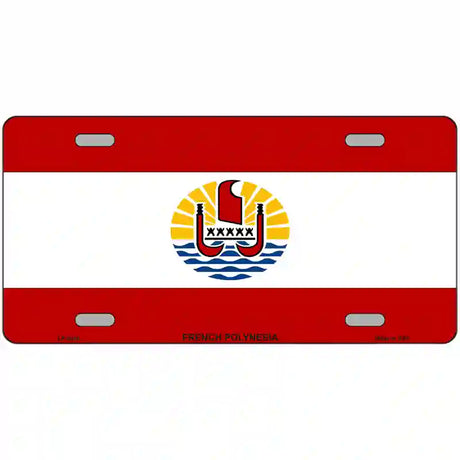 French Polynesia Flag Metal Novelty License Plate 12" x 6" (LP)