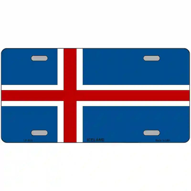 Iceland Flag Metal Novelty License Plate 12" x 6" (LP)