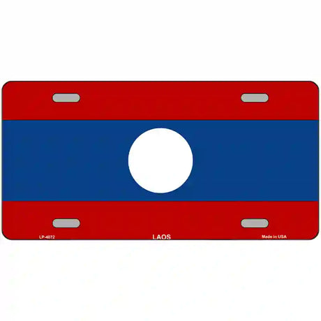 Laos Flag Metal Novelty License Plate 12" x 6" (LP)