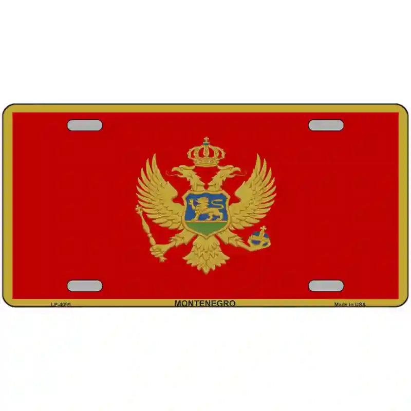 Montenegro Flag Metal Novelty License Plate 12" x 6" (LP)