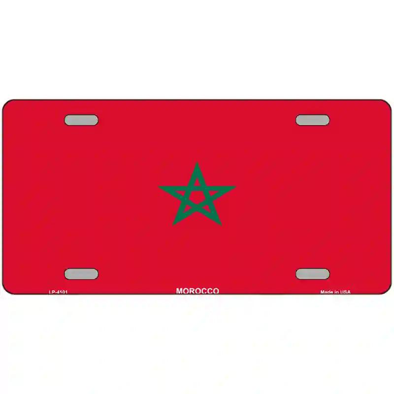 Morocco Flag Metal Novelty License Plate 12" x 6" (LP)