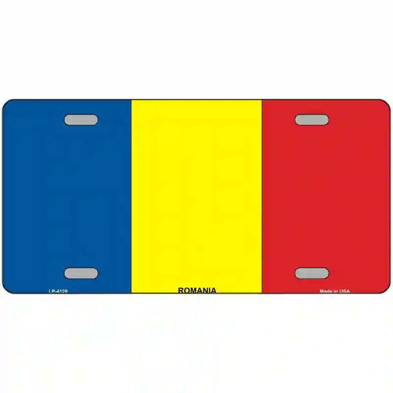 Romania Flag Metal Novelty License Plate 12" x 6" (LP)