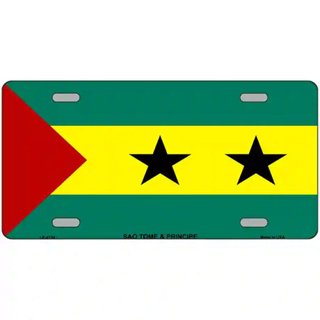 Sao Tome And Principe Flag Metal Novelty License Plate 12" x 6" (LP)