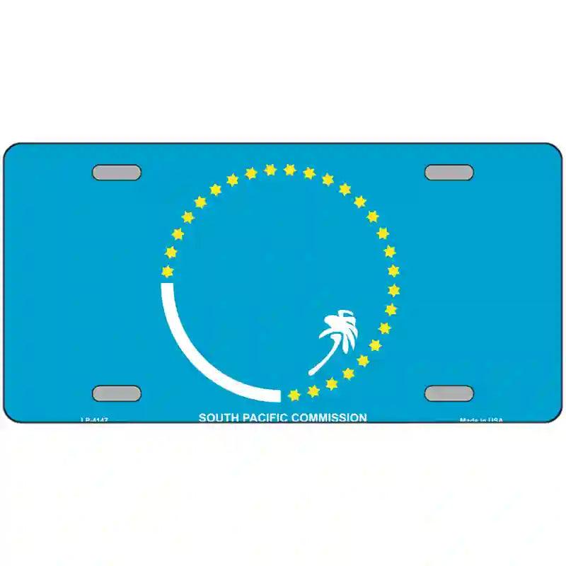 South Pacific Commission Flag Metal Novelty License Plate 12" x 6" (LP)