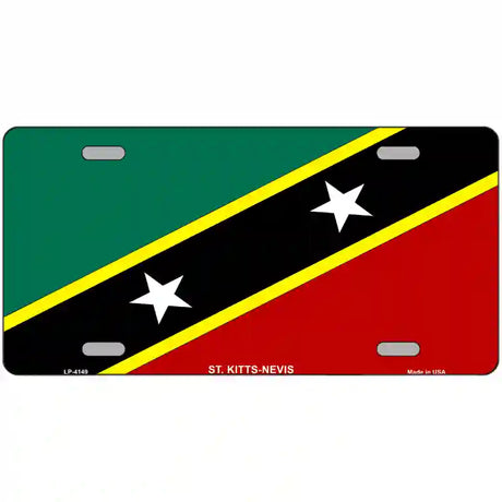 St Kitts-Nevis Flag Metal Novelty License Plate 12" x 6" (LP)