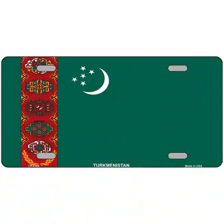 Turkmenistan Flag Metal Novelty License Plate 12" x 6" (LP)