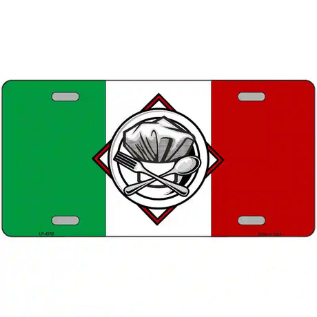 Italy Flag Culinary Logo Metal Novelty License Plate 12" x 6" (LP)