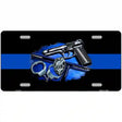 Thin Blue Line Badge Metal Novelty License Plate 12" x 6" (LP)