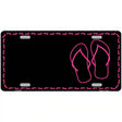 Flip Flops Pink Offset Metal Novelty License Plate 12" x 6" (LP)