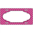 Pink White Quatrefoil Center Scallop Metal Novelty License Plate 12" x 6" (LP)