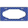 Blue White Quatrefoil Center Scallop Metal Novelty License Plate 12" x 6" (LP)