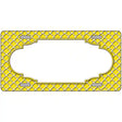 Yellow White Quatrefoil Center Scallop Metal Novelty License Plate 12" x 6" (LP)