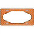 Orange White Quatrefoil Center Scallop Metal Novelty License Plate 12" x 6" (LP)