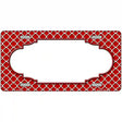 Red White Quatrefoil Center Scallop Metal Novelty License Plate 12" x 6" (LP)