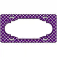 Purple White Quatrefoil Center Scallop Metal Novelty License Plate 12" x 6" (LP)