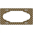 Brown White Quatrefoil Center Scallop Metal Novelty License Plate 12" x 6" (LP)