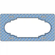 Light Blue White Quatrefoil Center Scallop Metal Novelty License Plate 12" x 6" (LP)