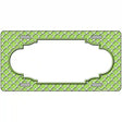 Lime Green White Quatrefoil Center Scallop Metal Novelty License Plate 12" x 6" (LP)