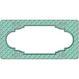 Mint White Quatrefoil Center Scallop Metal Novelty License Plate 12" x 6" (LP)