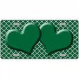 Green White Quatrefoil Green Center Hearts Metal Novelty License Plate 12" x 6" (LP)