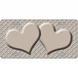 Tan White Quatrefoil Tan Center Hearts Metal Novelty License Plate 12" x 6" (LP)