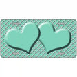 Mint White Quatrefoil And Mint Center Hearts Metal Novelty License Plate 12" x 6" (LP)