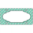 Scallop Mint White Polka Dot Metal Novelty License Plate 12" x 6" (LP)