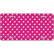 Pink White Polka Dot Metal Novelty License Plate 12" x 6" (LP)