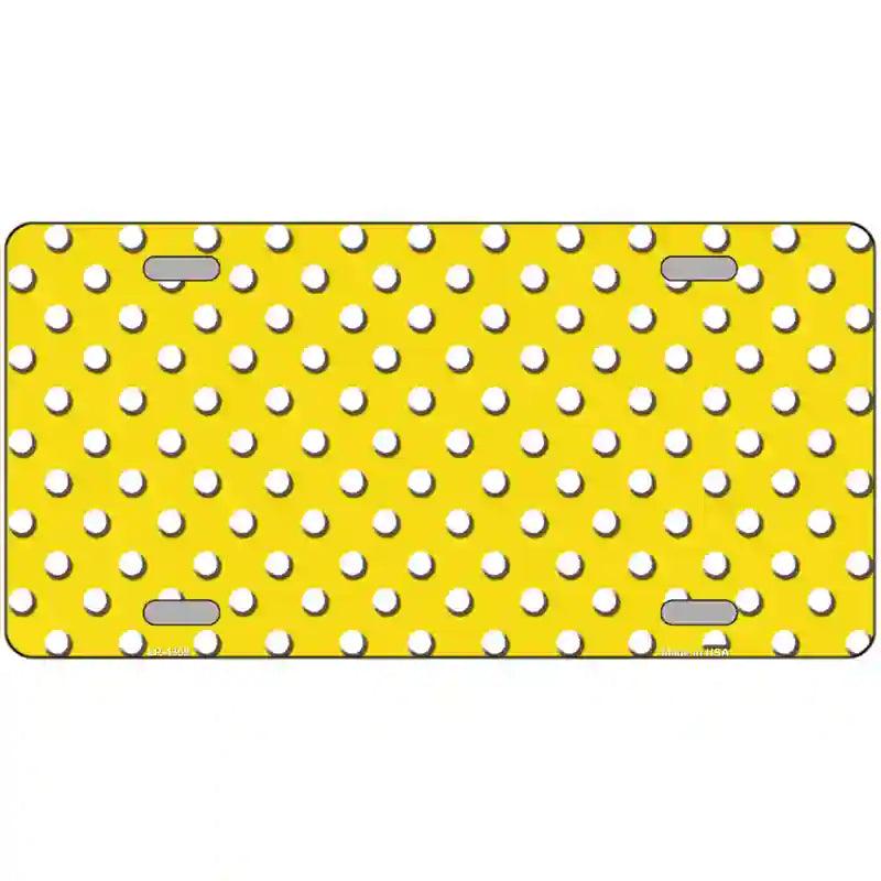 Yellow White Polka Dot Metal Novelty License Plate LP-4369 12" x 6" (LP)
