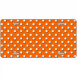 Orange White Polka Dot Metal Novelty License Plate LP-4370 12" x 6" (LP)