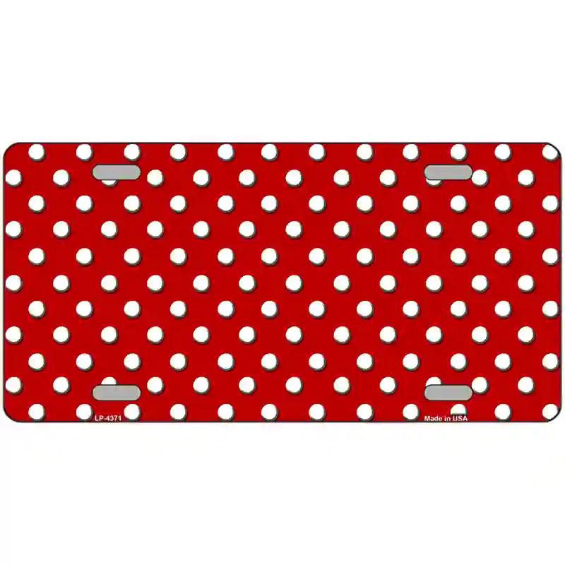 Red White Polka Dot Metal Novelty License Plate LP-4371 12" x 6" (LP)