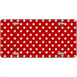 Red White Polka Dot Metal Novelty License Plate LP-4371 12" x 6" (LP)