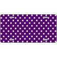 Purple White Polka Dot Metal Novelty License Plate LP-4373 12" x 6" (LP)