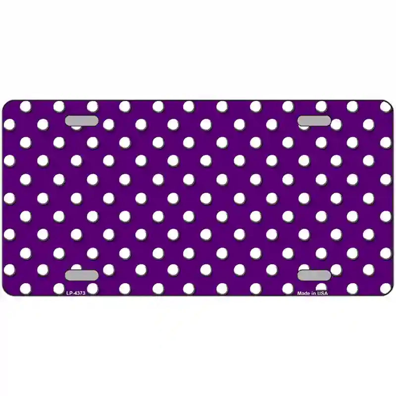 Purple White Polka Dot Metal Novelty License Plate LP-4373 12" x 6" (LP)